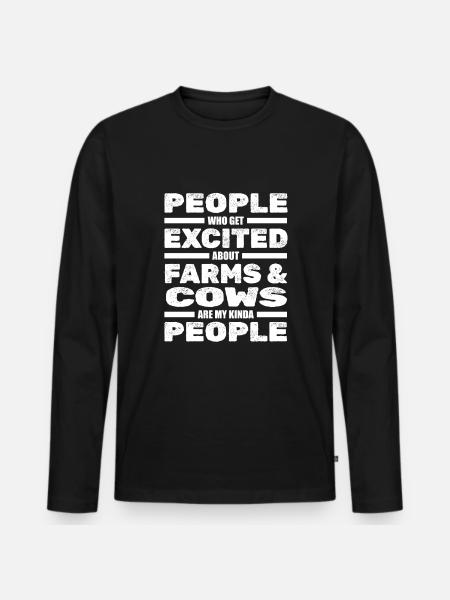 Mælkeproducent Landmand Ko landmand Landmand - Premium økologisk langærmet T-shirt til mænd - sort