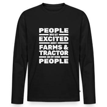 Trekker Tracteur Tracteur Agriculteur Agriculteur - T-shirt manches longues Premium bio Homme - noir - Devant - Nico (187cm)