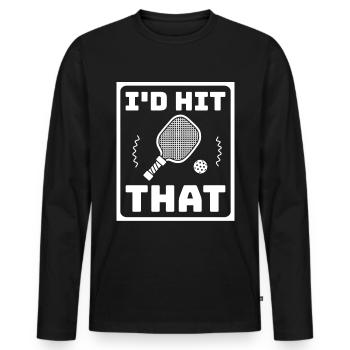Id Hit Ce Pickleball Pickleball Cadeau - T-shirt manches longues Premium bio Homme - noir - Devant - Nico (187cm)