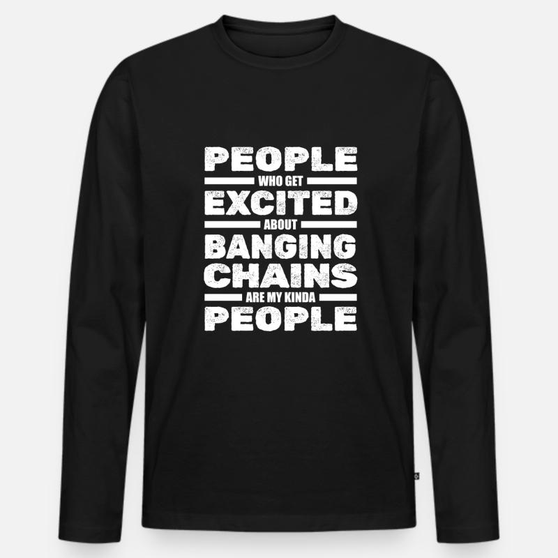 Frisbee Golf - Männer Premium Bio Langarmshirt - Schwarz