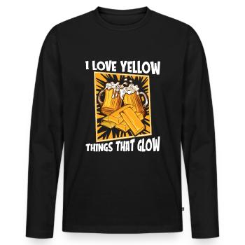 Mine d’or minière - T-shirt manches longues Premium bio Homme - noir - Devant - Nico (187cm)