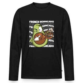 French Horn Horn player - Men's Premium Organic Long Sleeve Shirt - black - Front - Nico (187cm)