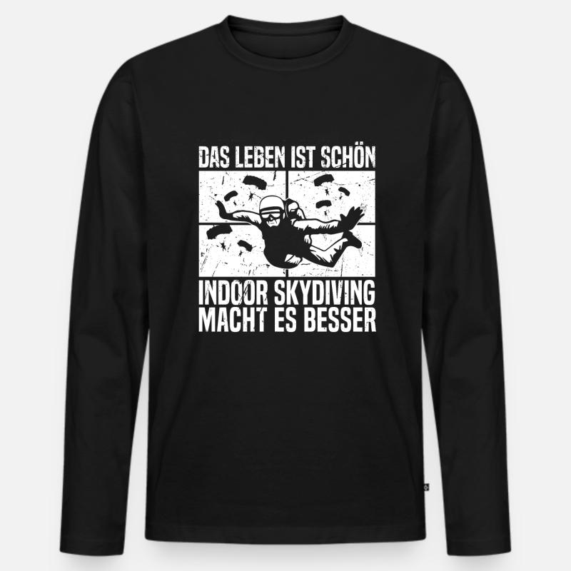 Indoor-Skydiving - Männer Premium Bio Langarmshirt - Schwarz