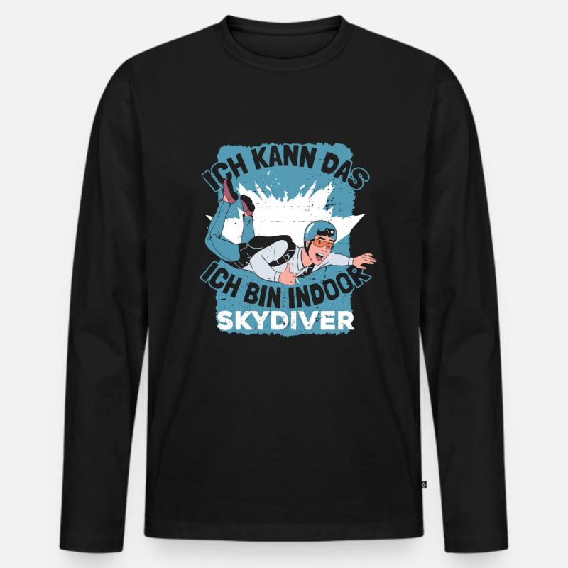 Indoor-Skydiving - Männer Premium Bio Langarmshirt - Schwarz