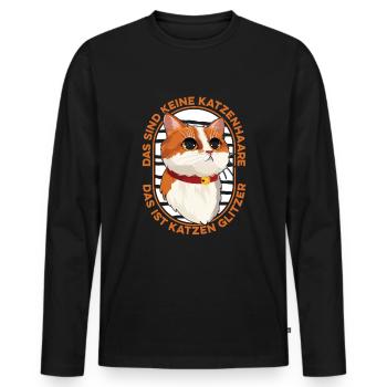 Katze Mietzekatze Hauskatze - Männer Premium Bio Langarmshirt - Schwarz - Vorne - Nico (187cm)