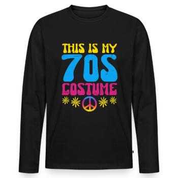 This is my 70s Costume Halloween 70er Party Disco - Men's Premium Organic Long Sleeve Shirt - black - Front - Nico (187cm)