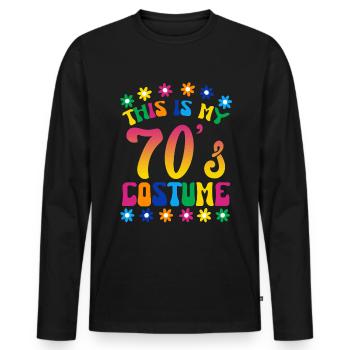This is my 70s Costume Halloween 70er Party Disco - Men's Premium Organic Long Sleeve Shirt - black - Front - Nico (187cm)