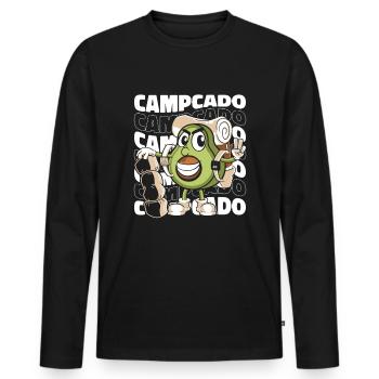 Camping Camping Campsite Camping - T-shirt manches longues Premium bio Homme - noir - Devant - Nico (187cm)