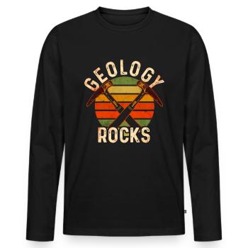 Géologie des roches - T-shirt manches longues Premium bio Homme - noir - Devant - Nico (187cm)