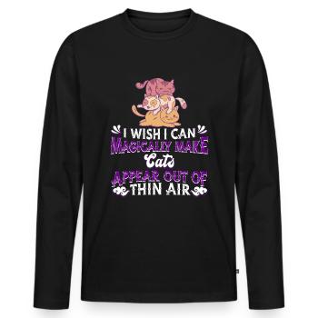 Katze Mietzekatze Hauskatze - Männer Premium Bio Langarmshirt - Schwarz - Vorne - Nico (187cm)