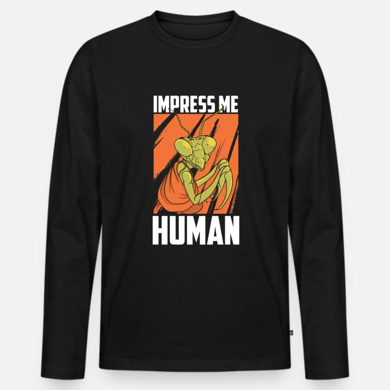 Gottesanbeterin - Männer Premium Bio Langarmshirt - Schwarz