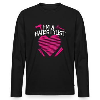 Coiffeur Coiffeur Coiffure Coiffure Coiffure Coiffure - T-shirt manches longues Premium bio Homme - noir - Devant - Nico (187cm)
