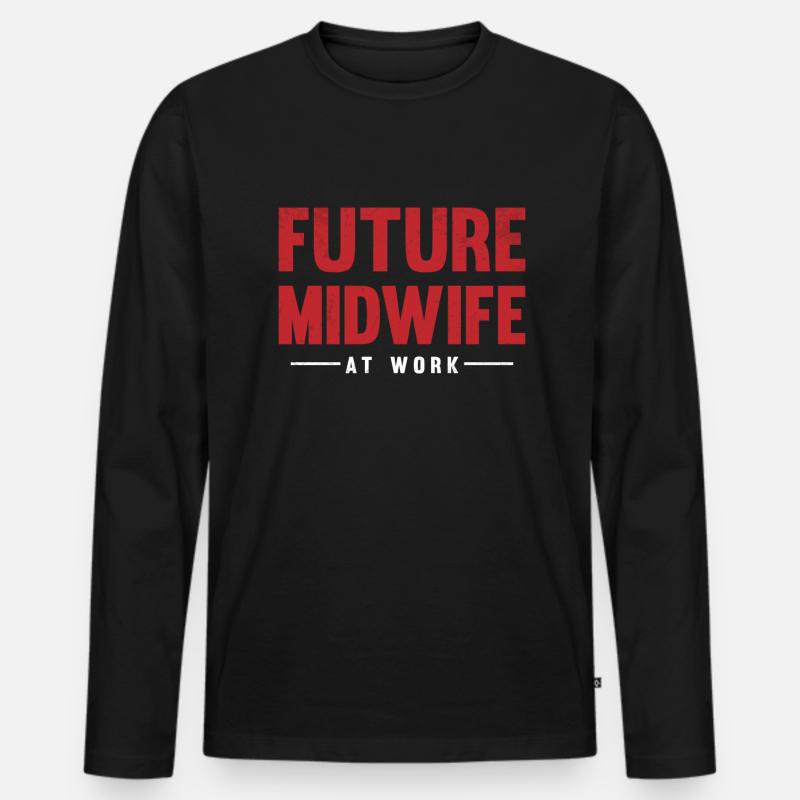 Hebamme Geburtshelfer - Männer Premium Bio Langarmshirt - Schwarz
