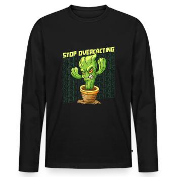 Cactus arbuste Cactus piquant jardinier de jardin - T-shirt manches longues Premium bio Homme - noir - Devant - Nico (187cm)