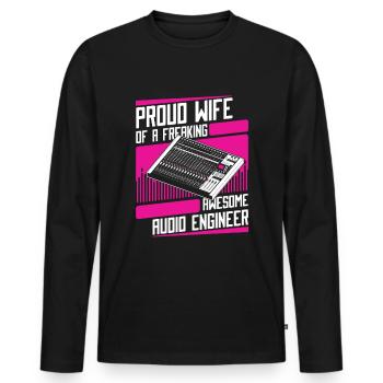 Tontechniker Sound Audio Engineer - Männer Premium Bio Langarmshirt - Schwarz - Vorne - Nico (187cm)
