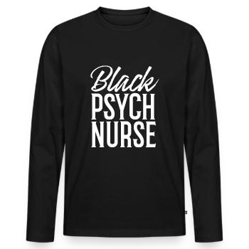 Infirmier - T-shirt manches longues Premium bio Homme - noir - Devant - Nico (187cm)