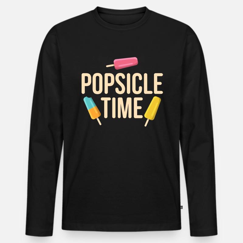 Popsicle Time Eis Geschenk - Männer Premium Bio Langarmshirt - Schwarz