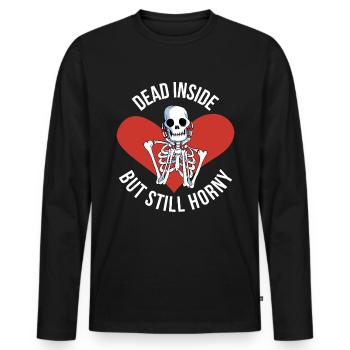 Dead Inside But Still Horny Gothic Gift - Men's Premium Organic Long Sleeve Shirt - black - Front - Nico (187cm)