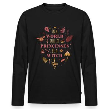 Dans un monde plein de princesses Wicca Cadeau - T-shirt manches longues Premium bio Homme - noir - Devant - Nico (187cm)