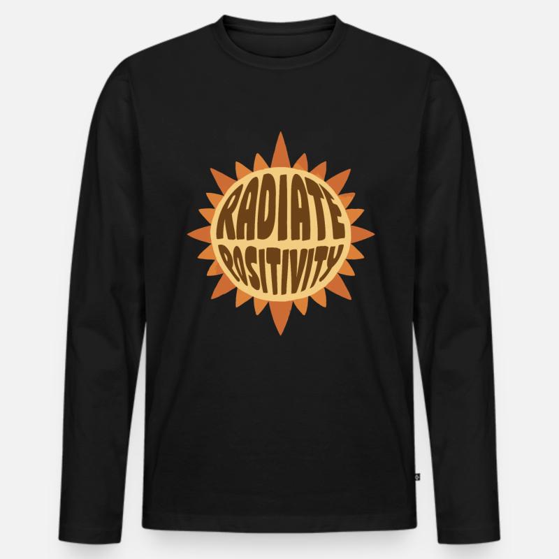 Radiate Positivity Hippie Geschenk - Männer Premium Bio Langarmshirt - Schwarz