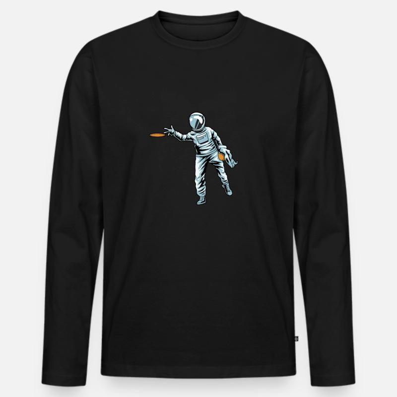Frisbee Golf - Männer Premium Bio Langarmshirt - Schwarz
