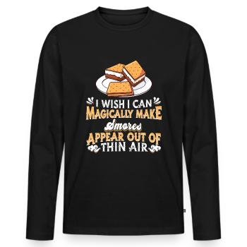Smore’s Campfire Snack Guimauve - T-shirt manches longues Premium bio Homme - noir - Devant - Nico (187cm)