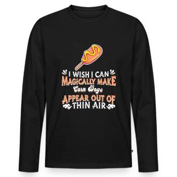 Corn dog - Men's Premium Organic Long Sleeve Shirt - black - Front - Nico (187cm)