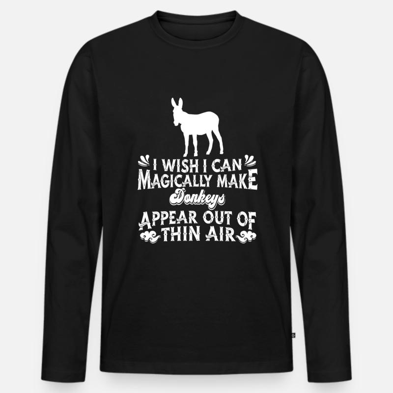 Esel - Männer Premium Bio Langarmshirt - Schwarz