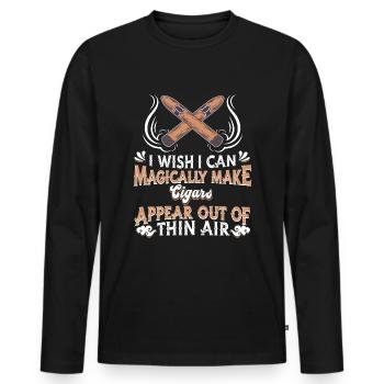 Cigare - T-shirt manches longues Premium bio Homme - noir - Devant - Nico (187cm)