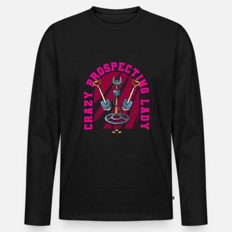 Schürfer - Männer Premium Bio Langarmshirt - Schwarz