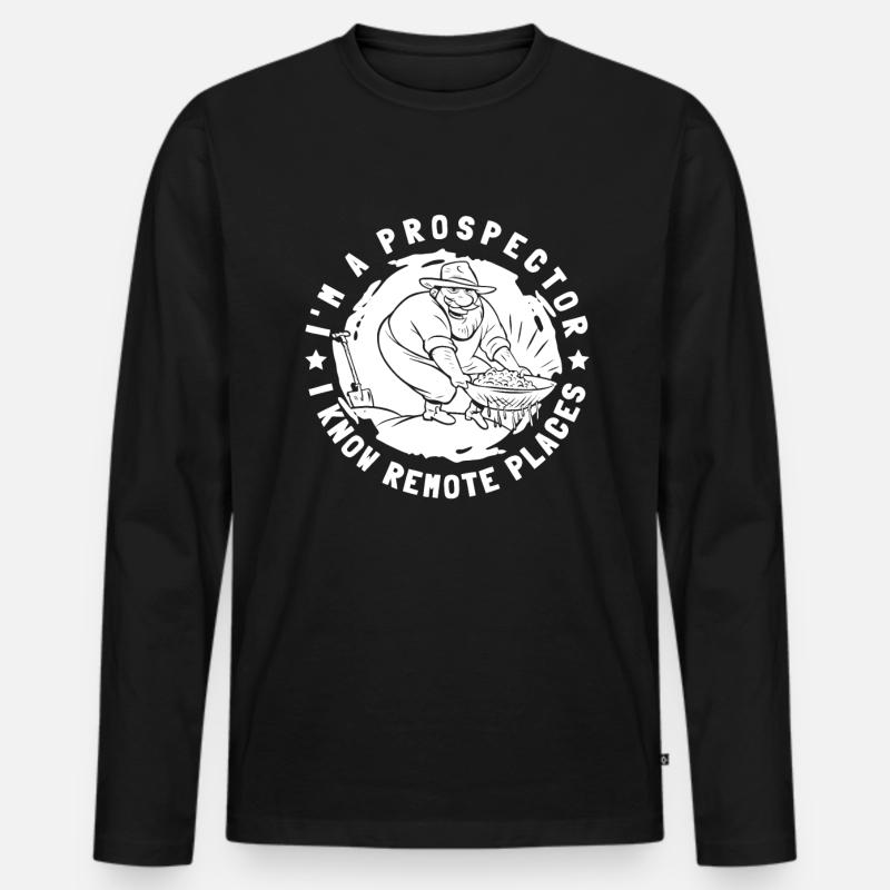 Schürfer - Männer Premium Bio Langarmshirt - Schwarz
