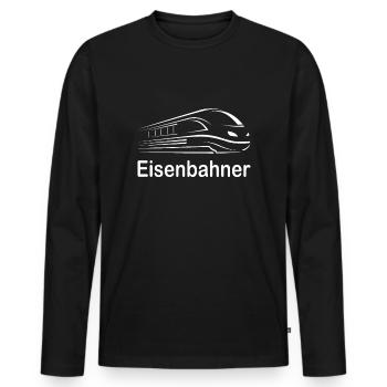 Humorvolle Lokführer Züge Eisenbahner Tfz Sprüche - Männer Premium Bio Langarmshirt - Schwarz - Vorne - Nico (187cm)