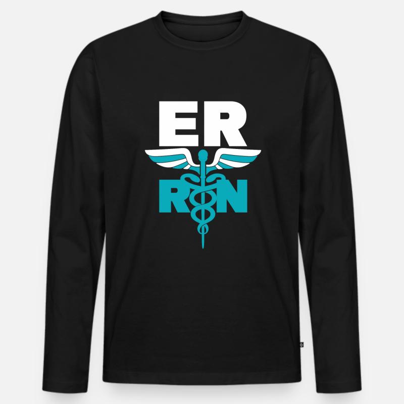 Krankenschwester - Männer Premium Bio Langarmshirt - Schwarz