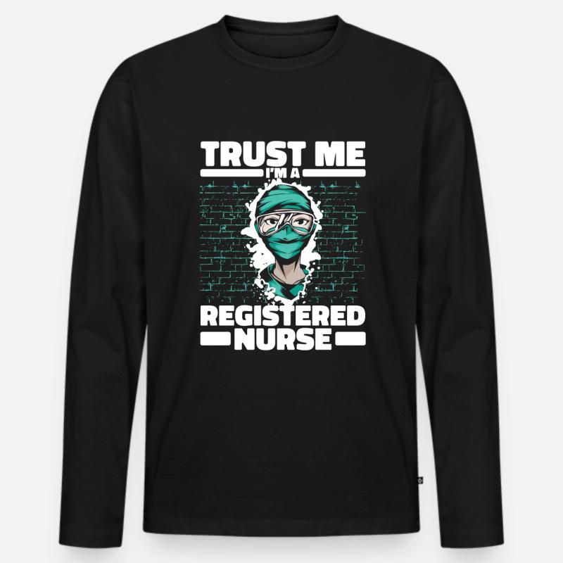 Krankenschwester - Männer Premium Bio Langarmshirt - Schwarz