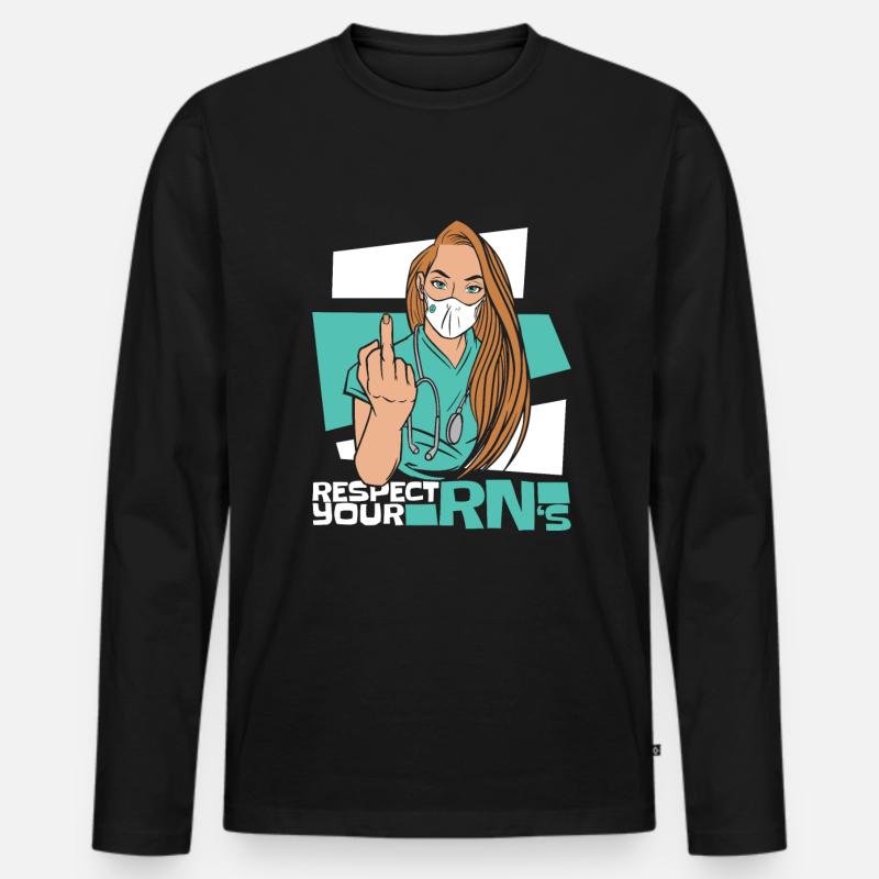 Krankenschwester - Männer Premium Bio Langarmshirt - Schwarz