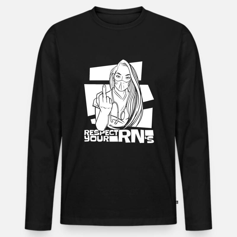 Krankenschwester - Männer Premium Bio Langarmshirt - Schwarz