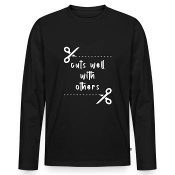Coiffeur Coiffeur Coiffure Coiffure Coiffure Coiffure - T-shirt manches longues Premium bio Homme - noir - Devant - Nico (187cm)
