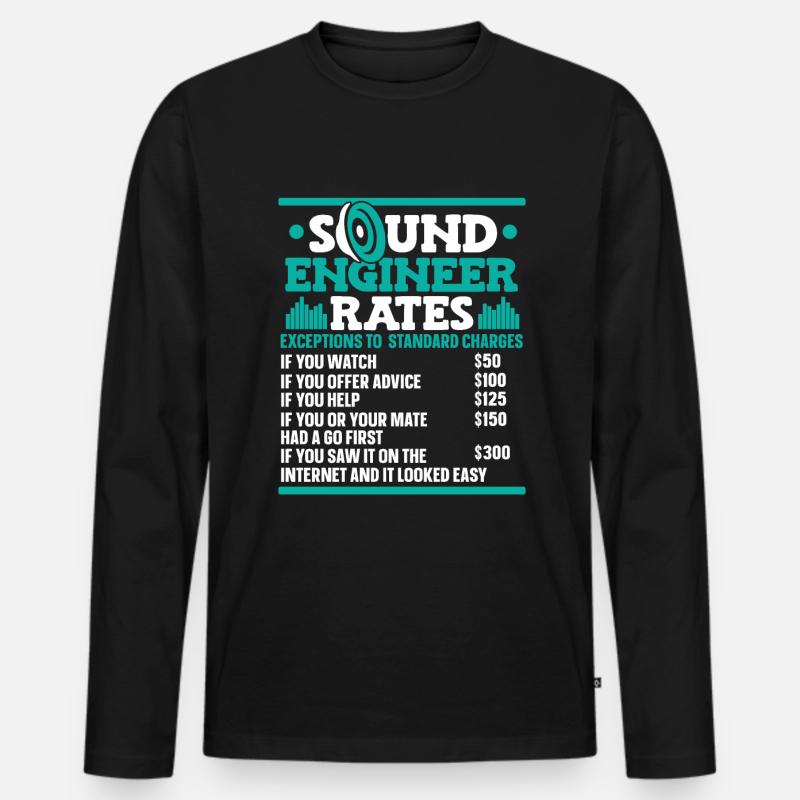 Tontechniker Sound Audio Engineer - Männer Premium Bio Langarmshirt - Schwarz