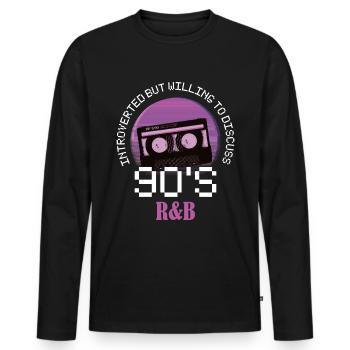 Introverti cadeau introverti R& B des années 90 - T-shirt manches longues Premium bio Homme - noir - Devant - Nico (187cm)