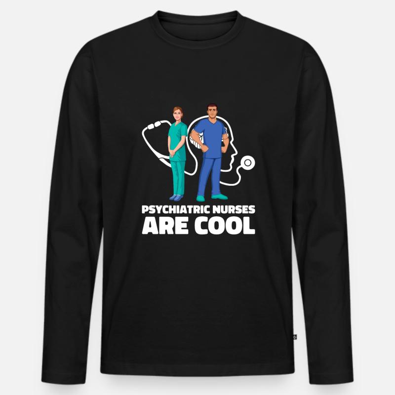 Krankenschwester - Männer Premium Bio Langarmshirt - Schwarz