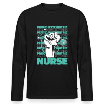 Infirmier - T-shirt manches longues Premium bio Homme - noir - Devant - Nico (187cm)