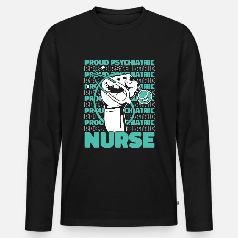 Krankenschwester - Männer Premium Bio Langarmshirt - Schwarz