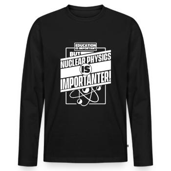 Physik Physiker - Männer Premium Bio Langarmshirt - Schwarz - Vorne - Nico (187cm)