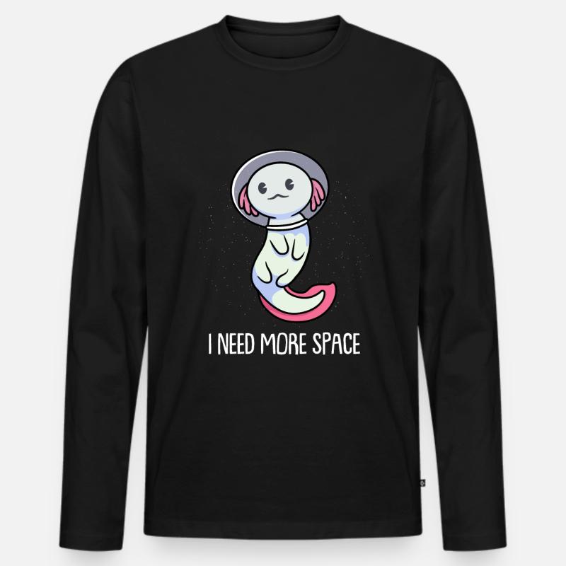 Axolotl Salamander - Männer Premium Bio Langarmshirt - Schwarz