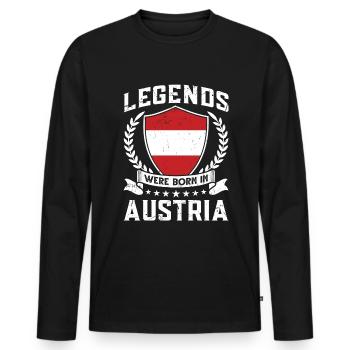 Vintage Design Austrian Flag Austria - Men's Premium Organic Long Sleeve Shirt - black - Front - Nico (187cm)