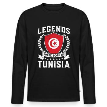 Vintage Design Tunisian Flag Tunisia - Men's Premium Organic Long Sleeve Shirt - black - Front - Nico (187cm)