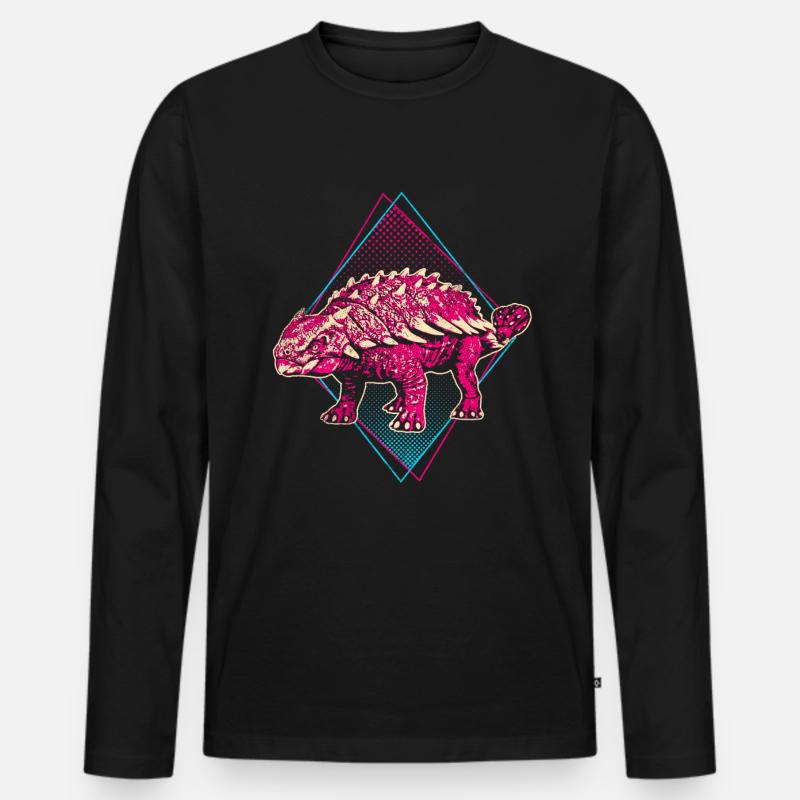 Ankylosaurus Dinosaurier - Männer Premium Bio Langarmshirt - Schwarz