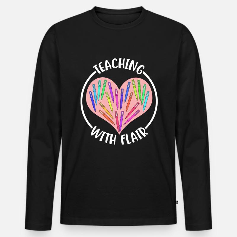 Teaching With Flair Lehrer Geschenk - Männer Premium Bio Langarmshirt - Schwarz