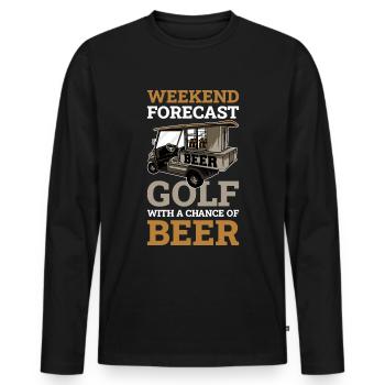 Golf With A Chance Of Beer Golf Gift - Men's Premium Organic Long Sleeve Shirt - black - Front - Nico (187cm)