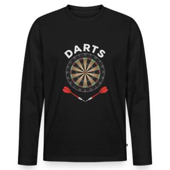DART - DARTS - I play DARTS - Men's Premium Organic Long Sleeve Shirt - black - Front - Nico (187cm)
